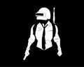 Pubg player. Black and white